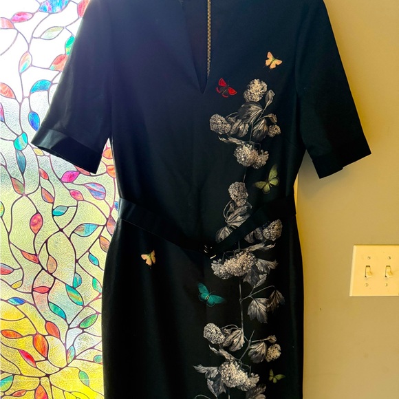 Ted Baker Dresses & Skirts - Ted Baker Black Dress with Floral and Butterfly Design